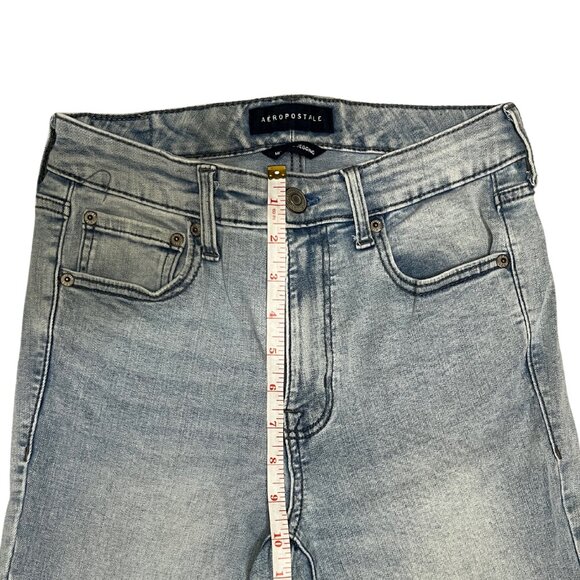 AERO Women's High Waisted Jegging Size 4 Classic Light Wash Soft Stretch Denim - Picture 8 of 16